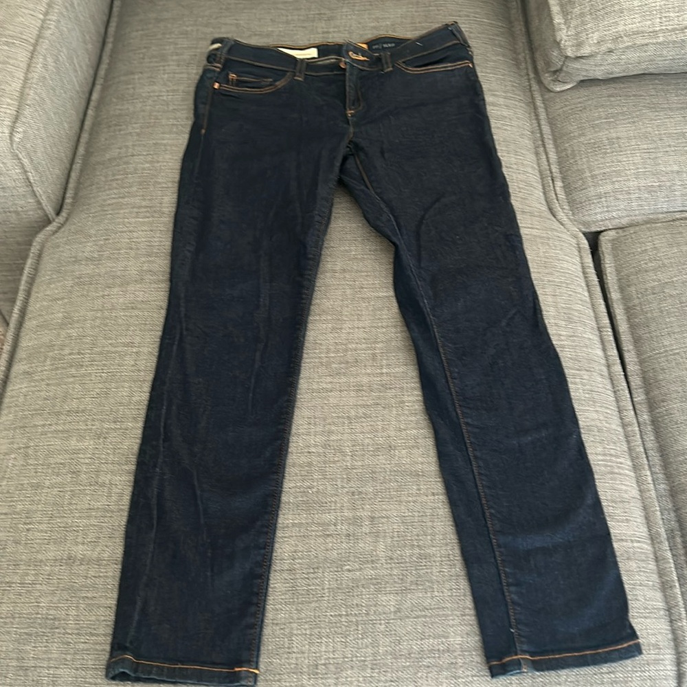 Pilcro and the Letterpress Jean. High waisted, straight leg